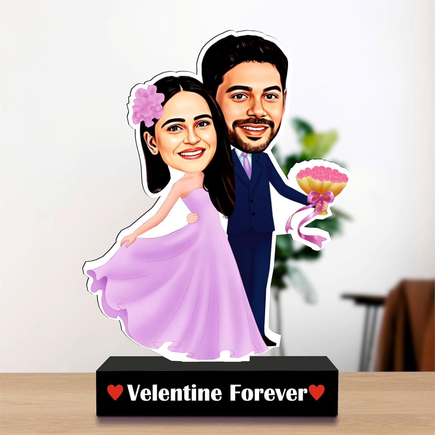 Valentines Day Gift - Personlize Caricature Gift for Husbend Wife (Valentine Forever)