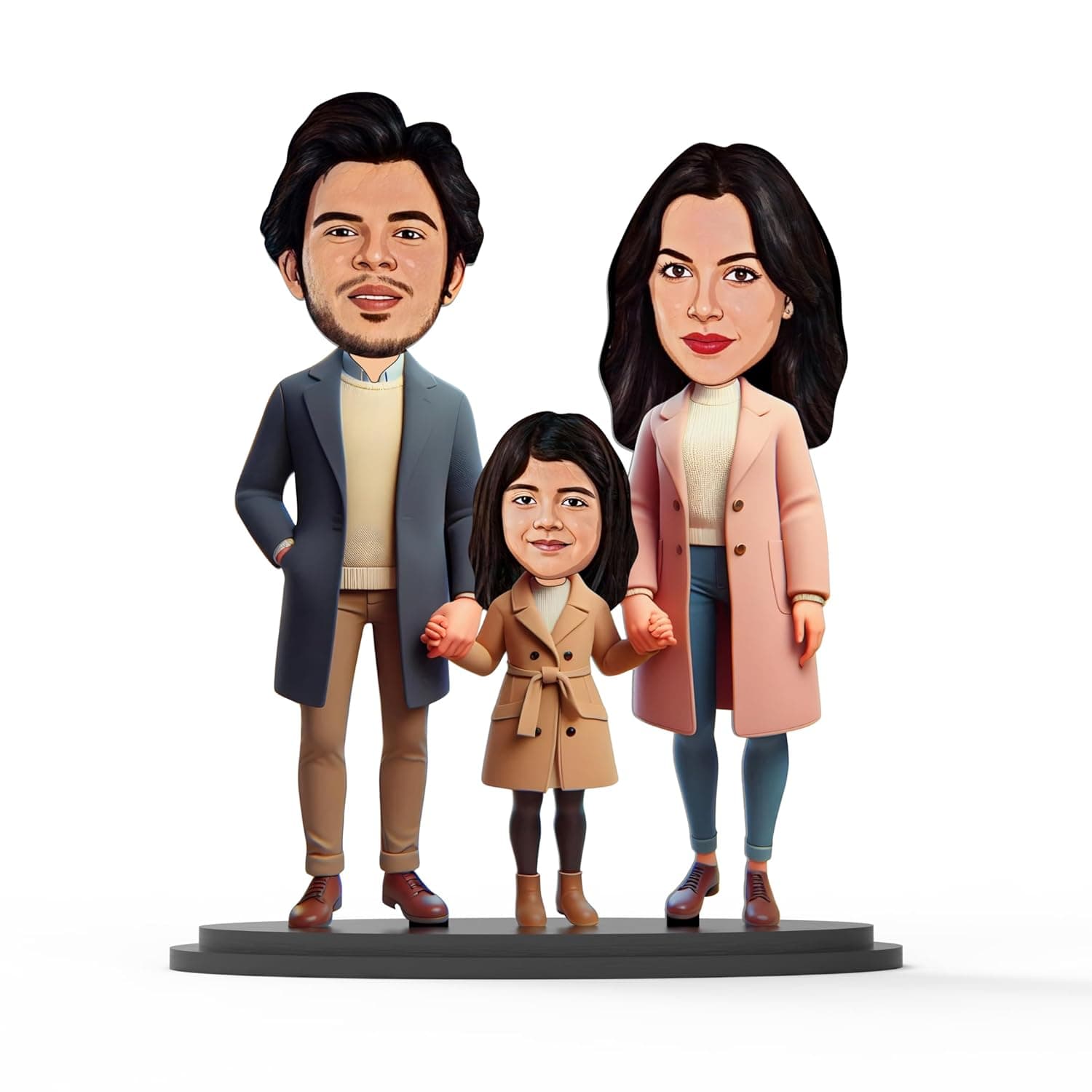 Personalized Gift for Husband, Wife, Kids, Sister, Brother Character Caricature Photo Frame Unique Design Customized Gift for Friends & Family (Family of Three - 3) (MULTICOLOR, 10 INCHES)