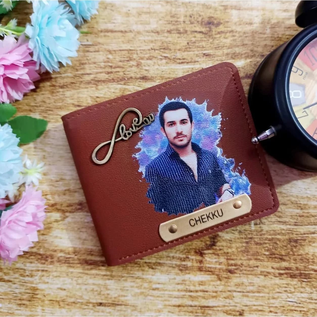 Personalised Imported Colour Photo Wallet with Name | Custom Photo Wallet Gift for Men
