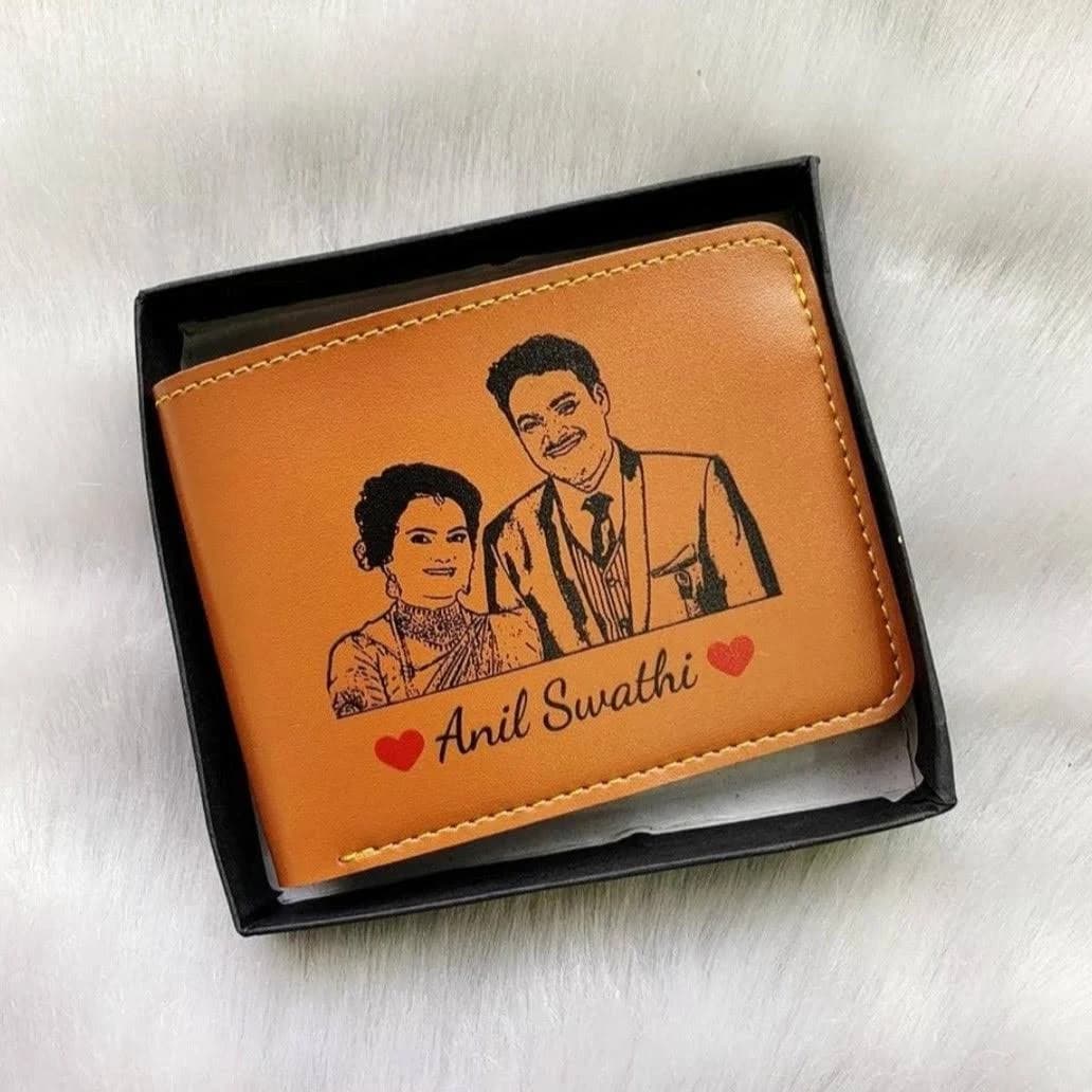 Personalized Sketch/Photo Wallet Couple pic