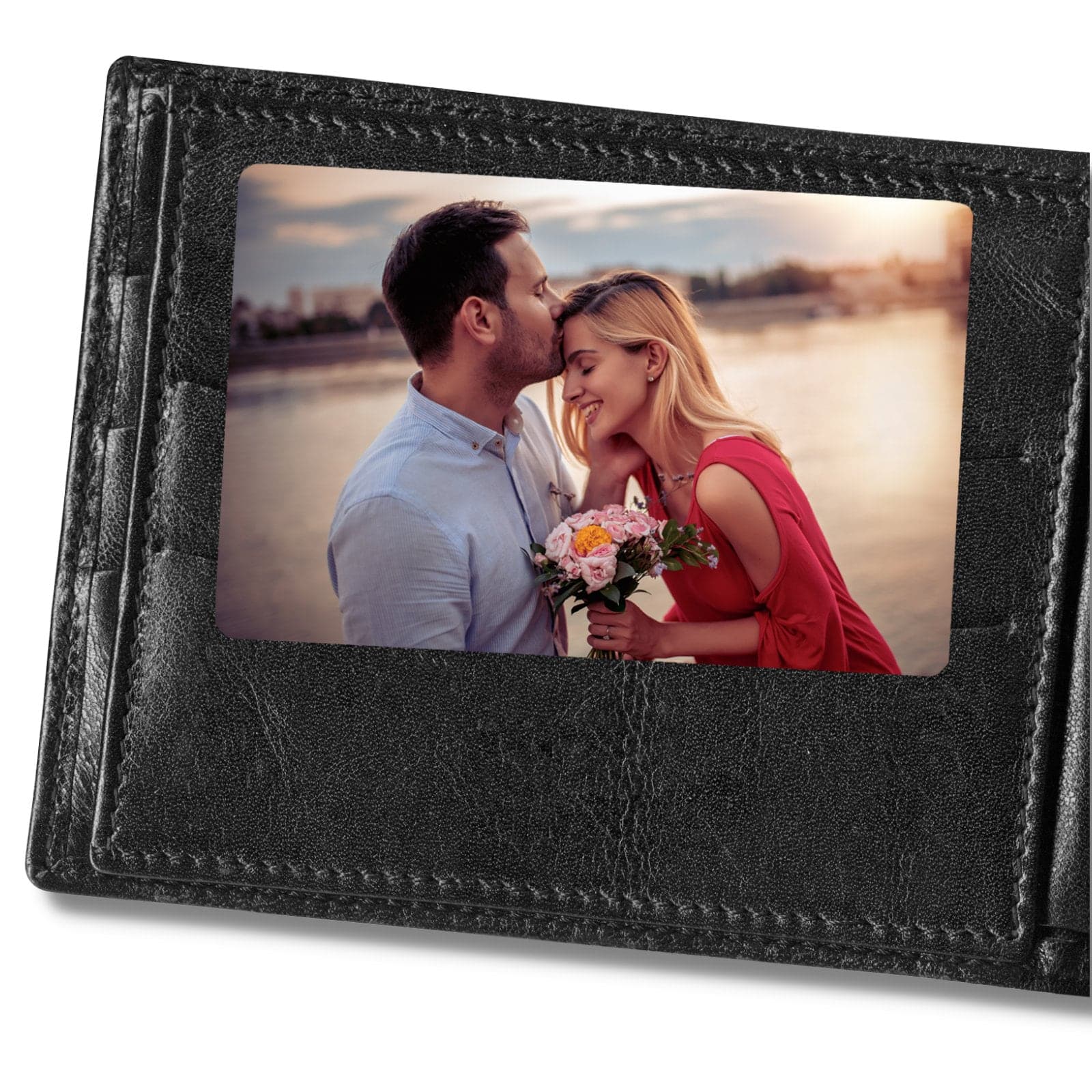 Photo Wallet Card, Personalized Engraved Custom Text Metal Wallet Insert Love Message, Couple, Husband, Boyfriend,