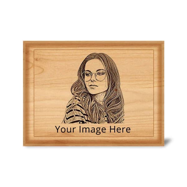 Landscape Frame Customized Wooden Photo Engraved Plaque 8×6
