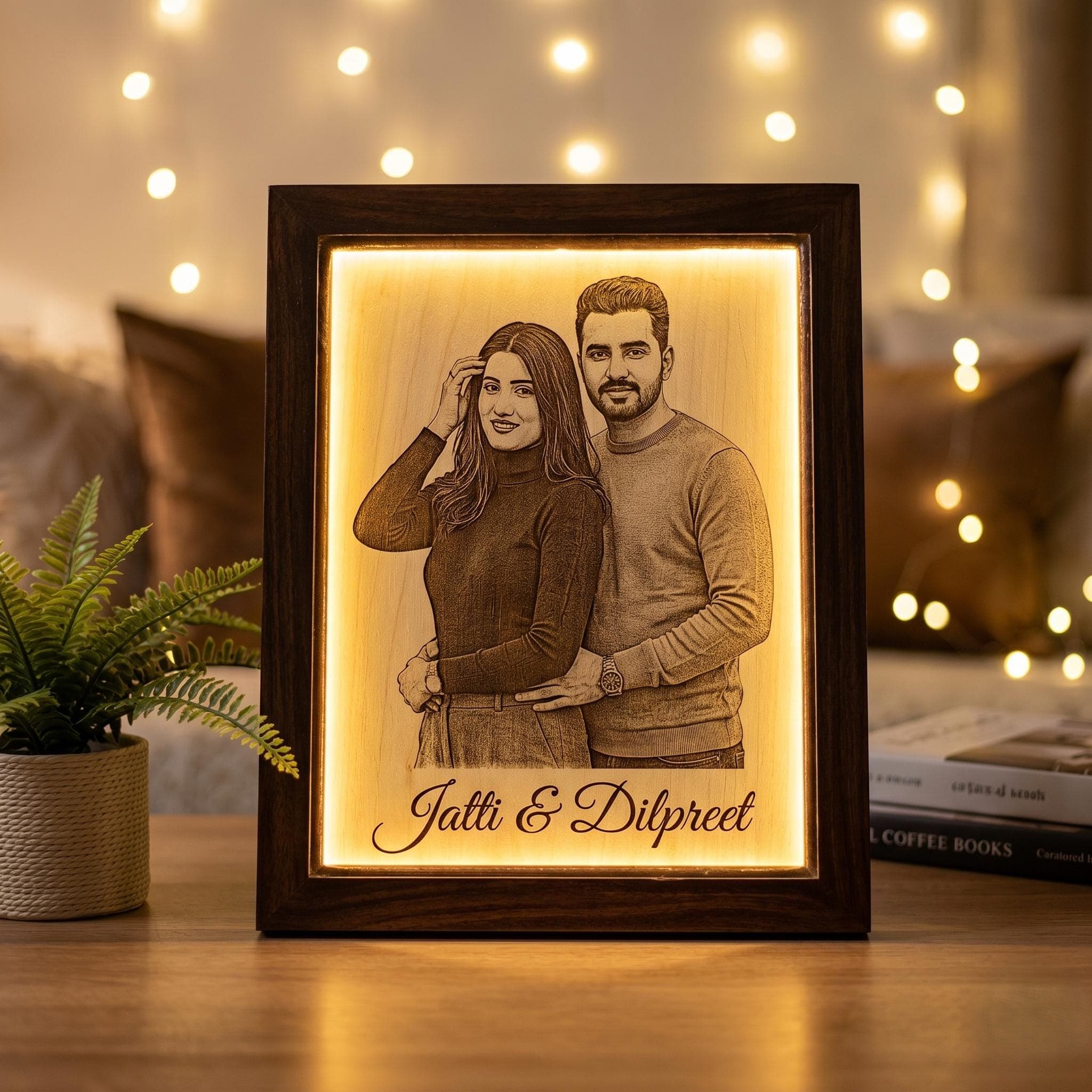 Personalized Wood Photo Engraving, Custom Portrait Wall Art, Anniversary Wedding Decor,Birthday Gift