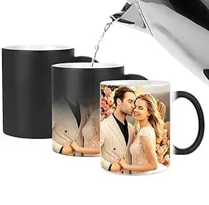 Magic Personalized Photo on Coffee Mug|Cup for Gift - Black Magic Ceramic Mugs Name Gifts for Birthday
