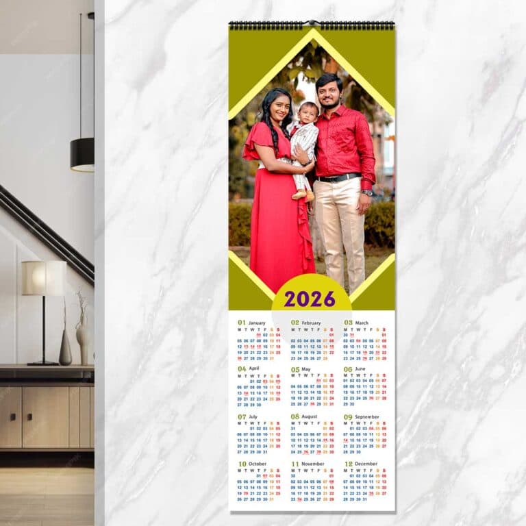 Personalized Poster Calendar | Photo Calendar | 13×38 Inches - Spiral