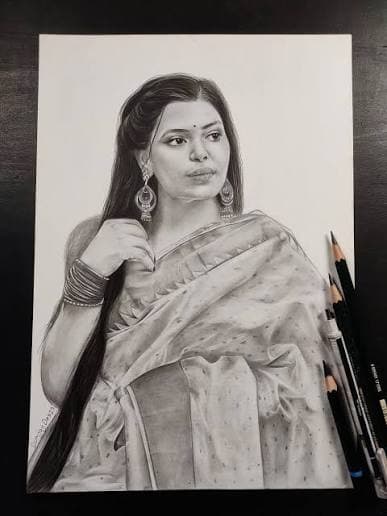 Pencil Art (With Frame)