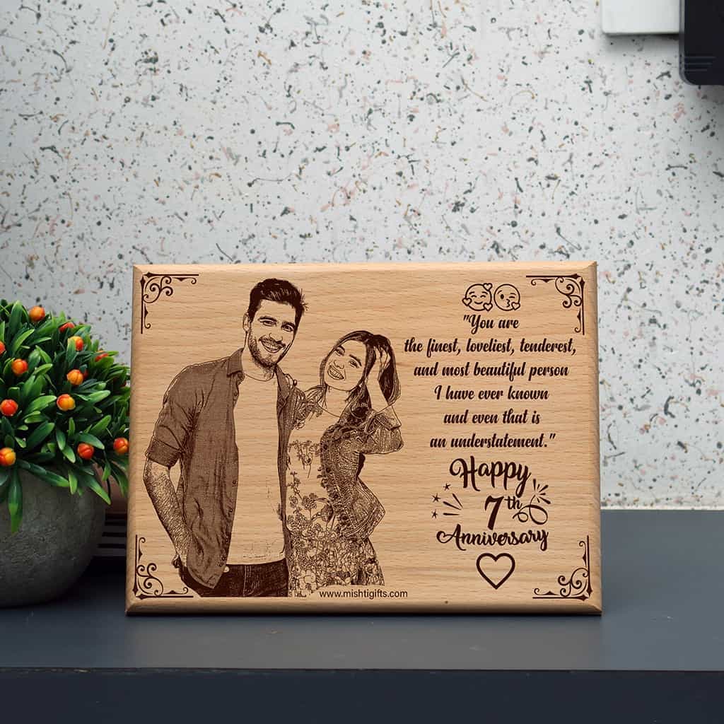 Rectangle Shape Wooden Engraving