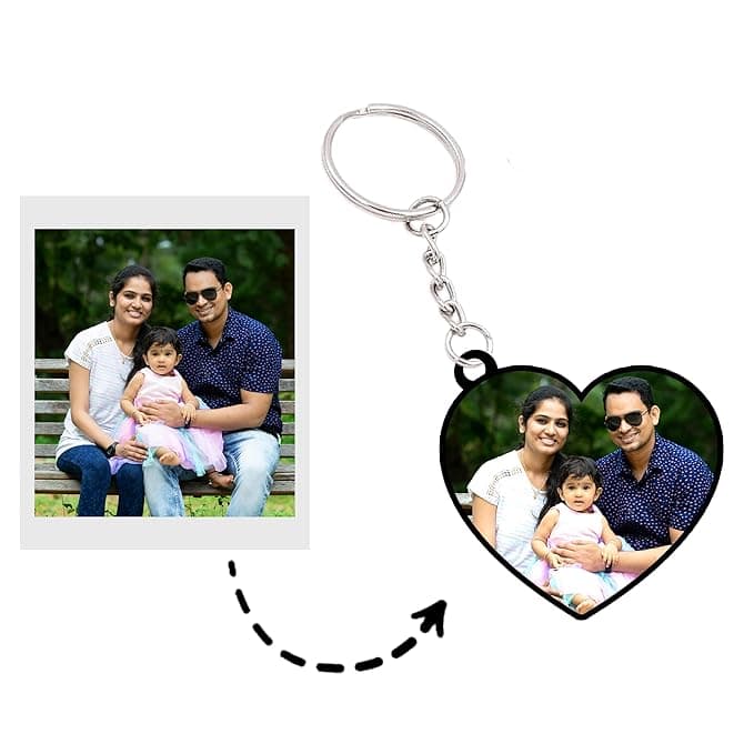 Customised Photo Printed Keychain | Front and Back Printed Keychain | Stainless Steel Matieral